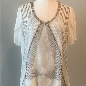 Sequined and beaded blouse